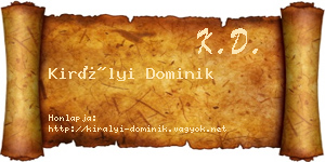 Királyi Dominik névjegykártya