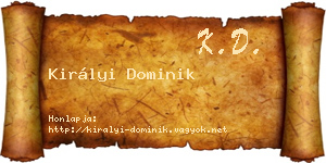 Királyi Dominik névjegykártya