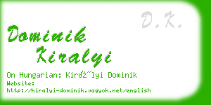 dominik kiralyi business card